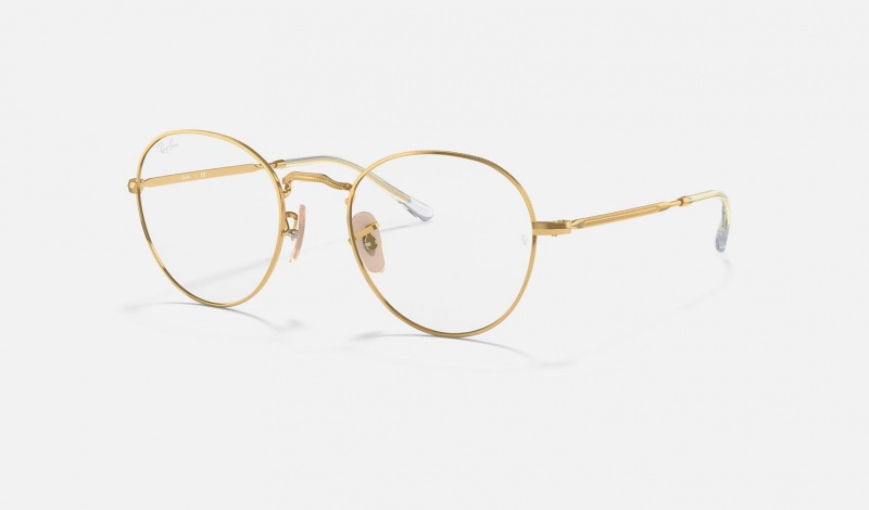 Ray Ban Round Metal Optics Ii Men\'s Eyeglasses Gold | 81954-PVDU