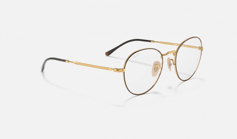 Ray Ban Round Metal Optics Ii Men's Eyeglasses Gold | 35982-NZAX