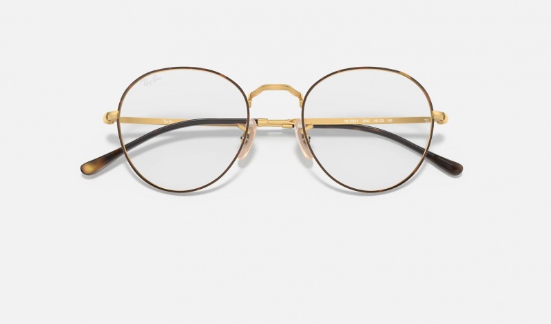 Ray Ban Round Metal Optics Ii Men's Eyeglasses Gold | 35982-NZAX