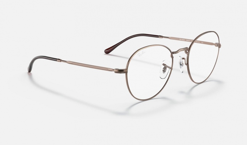 Ray Ban Round Metal Optics Ii Men's Eyeglasses Brown | 27031-FKPC