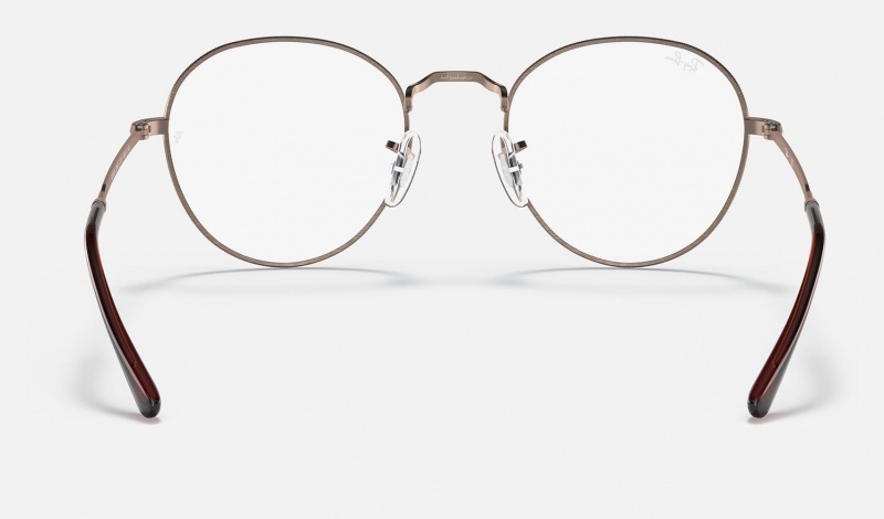 Ray Ban Round Metal Optics Ii Men's Eyeglasses Brown | 27031-FKPC