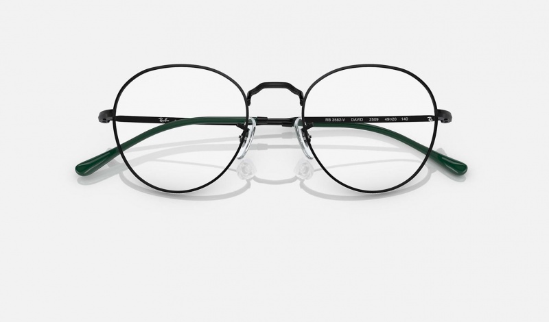 Ray Ban Round Metal Optics Ii Men's Eyeglasses Black | 27915-CXVY