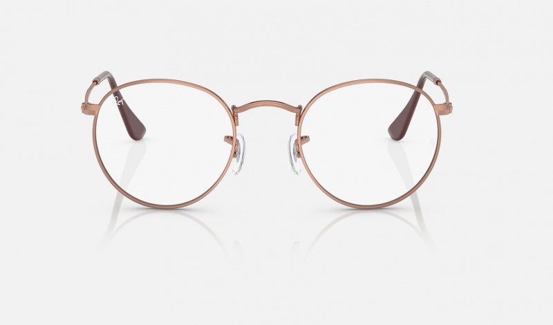 Ray Ban Round Metal Optics Men's Eyeglasses Gold | 12498-PNDW