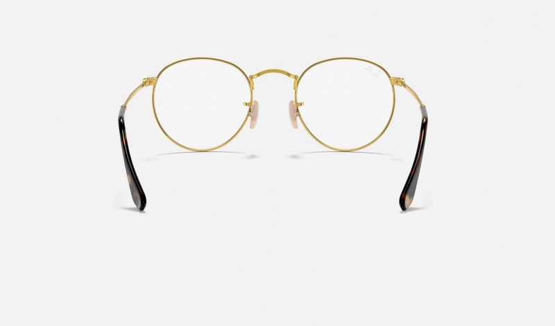 Ray Ban Round Metal Optics Men's Eyeglasses Gold | 15703-CHFA