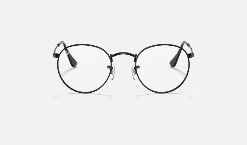 Ray Ban Round Metal Optics Men's Eyeglasses Black | 39675-VLRB