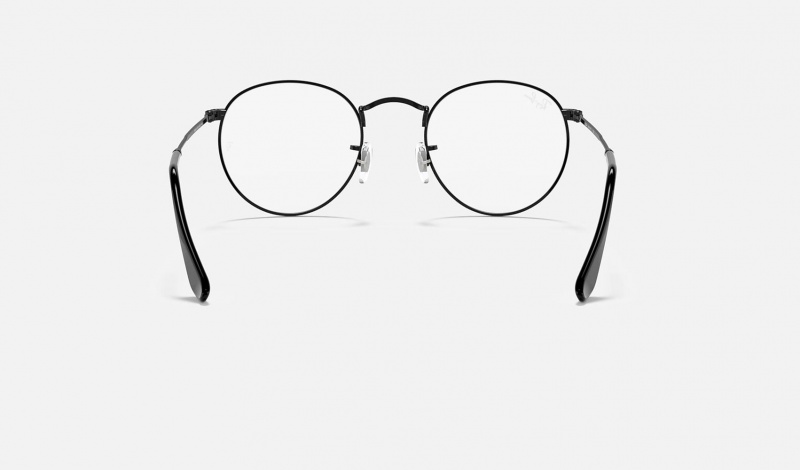 Ray Ban Round Metal Optics Men's Eyeglasses Black | 39675-VLRB