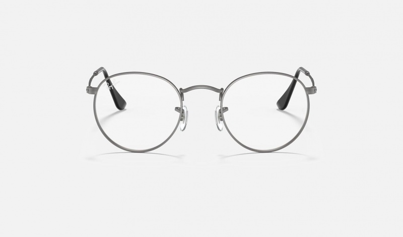 Ray Ban Round Metal Optics Men's Eyeglasses Grey | 49823-KGPA