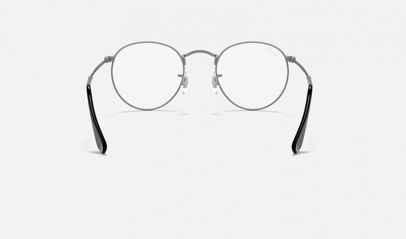 Ray Ban Round Metal Optics Men's Eyeglasses Grey | 49823-KGPA