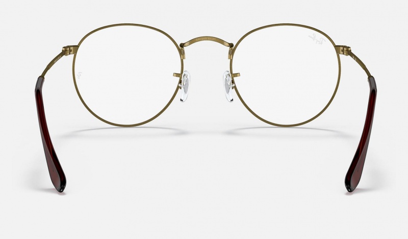 Ray Ban Round Metal Optics Men's Eyeglasses Gold | 81563-RSZE