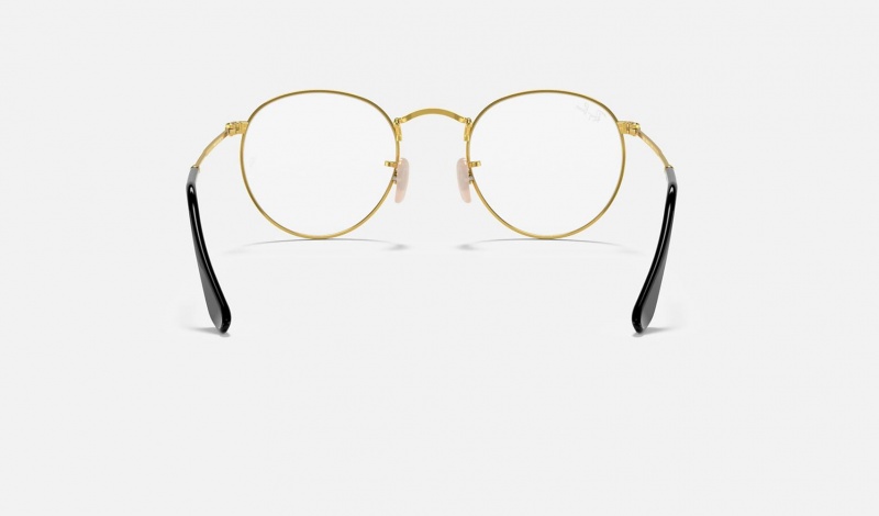 Ray Ban Round Metal Optics Men's Eyeglasses Gold | 78124-TBXG