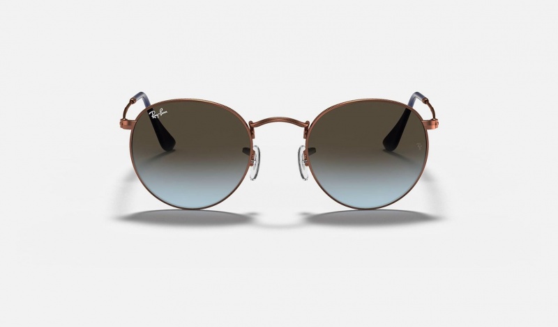 Ray Ban Round Metal Women's Sunglasses Brown | 90746-RMJU