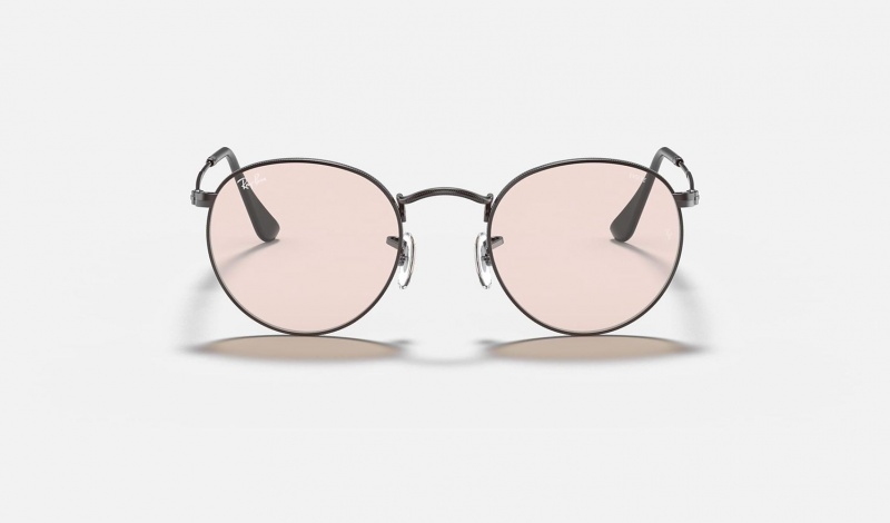 Ray Ban Round Solid Evolve Men's Sunglasses Pink | 26197-EPNS