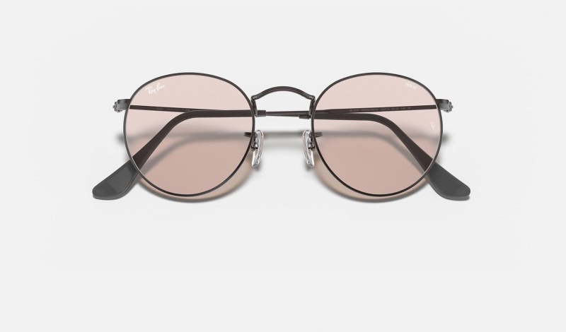 Ray Ban Round Solid Evolve Men's Sunglasses Pink | 26197-EPNS