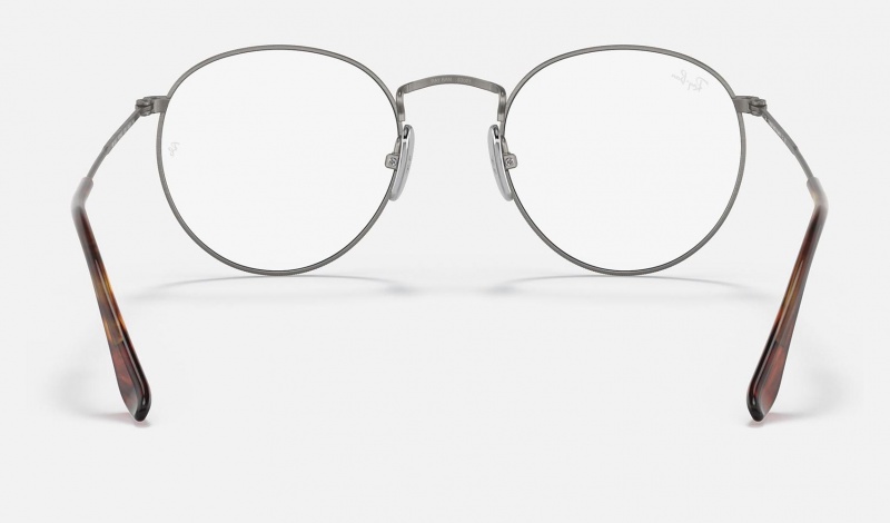 Ray Ban Round Titanium Optics Men's Eyeglasses Grey | 78420-MUSR