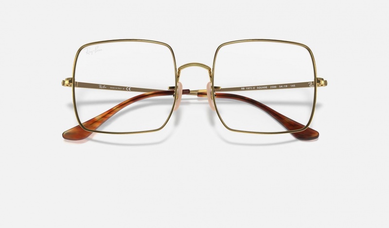 Ray Ban Square 1971 Optics Women's Eyeglasses Gold | 27851-OXDF