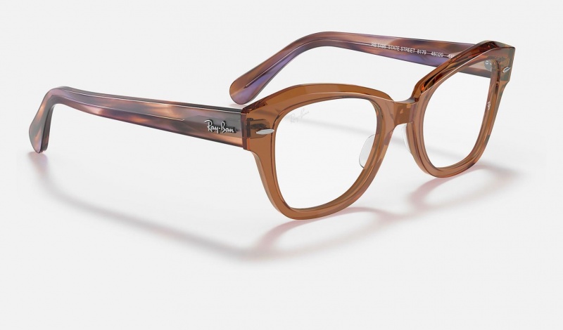 Ray Ban State Street Optics Men's Eyeglasses Brown | 43065-HEQG