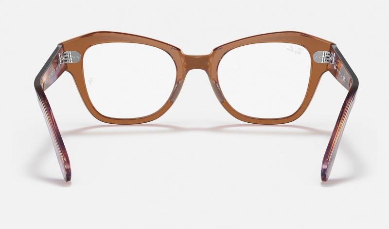 Ray Ban State Street Optics Men's Eyeglasses Brown | 43065-HEQG