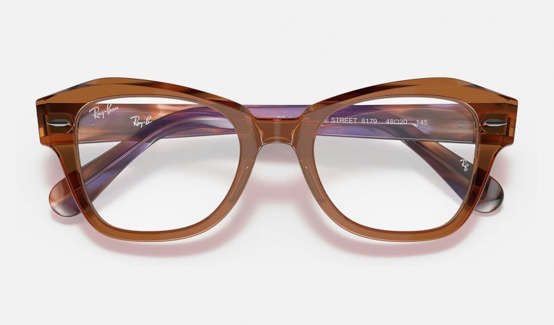 Ray Ban State Street Optics Women's Eyeglasses Brown | 46817-ESMP